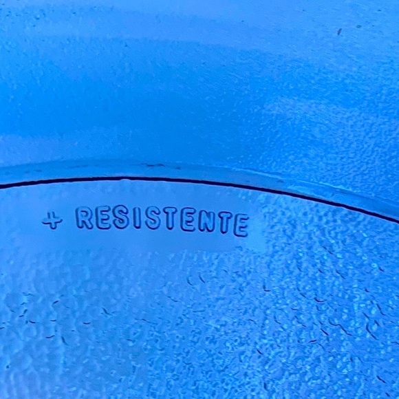 Cobalt blue glass deep round shaped serving plate with two handles serving dish - Picture 8 of 15